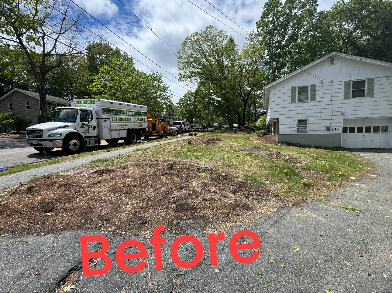 Driveway before transformation in Peabody