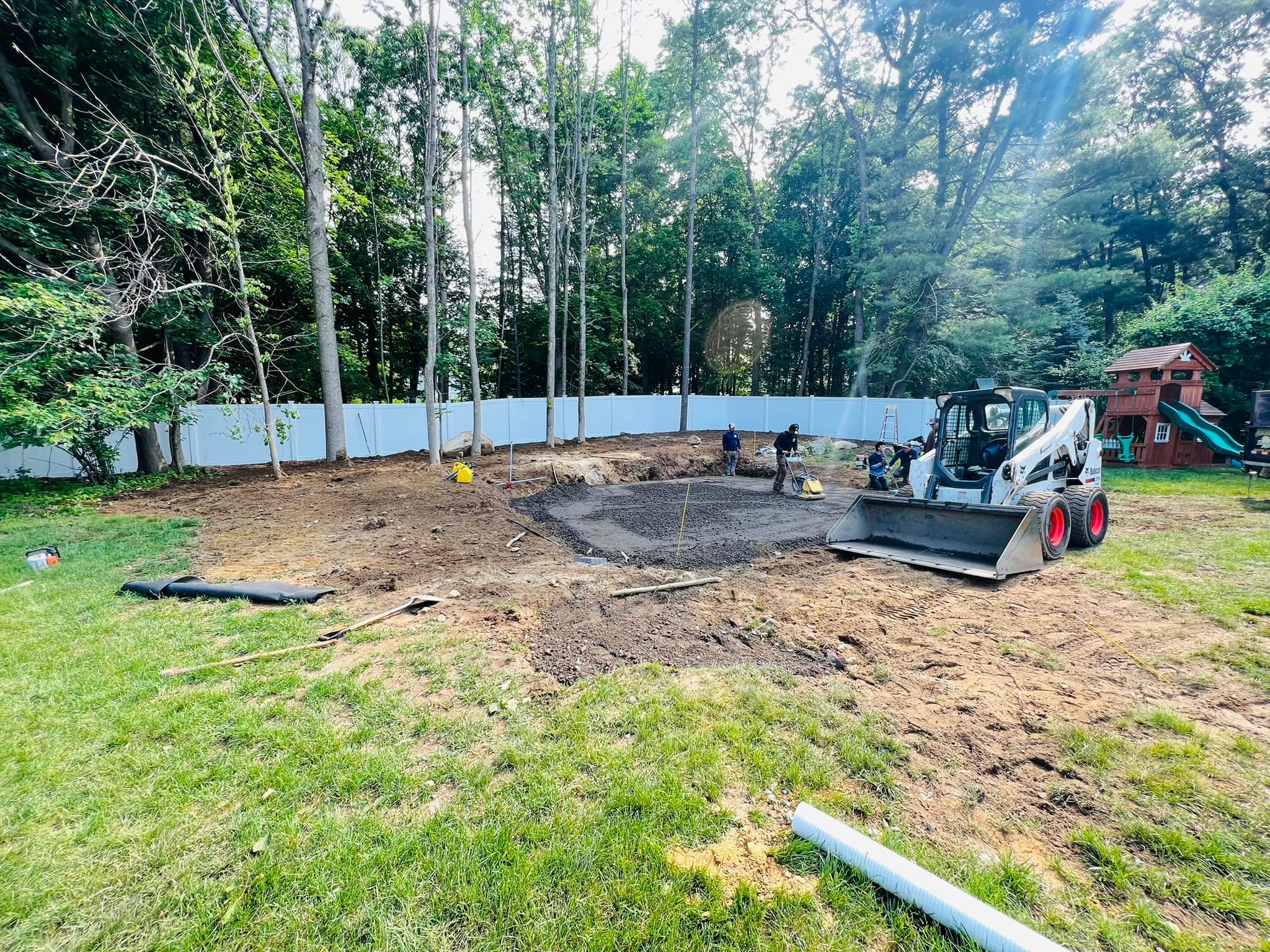 Patio installation in progress